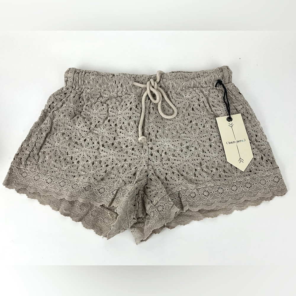 Banjara Beige Lace Shorts NWT